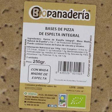 Bases de Pizza Ecológicas Integrales con Masa Madre Natural 250g (2x125g)