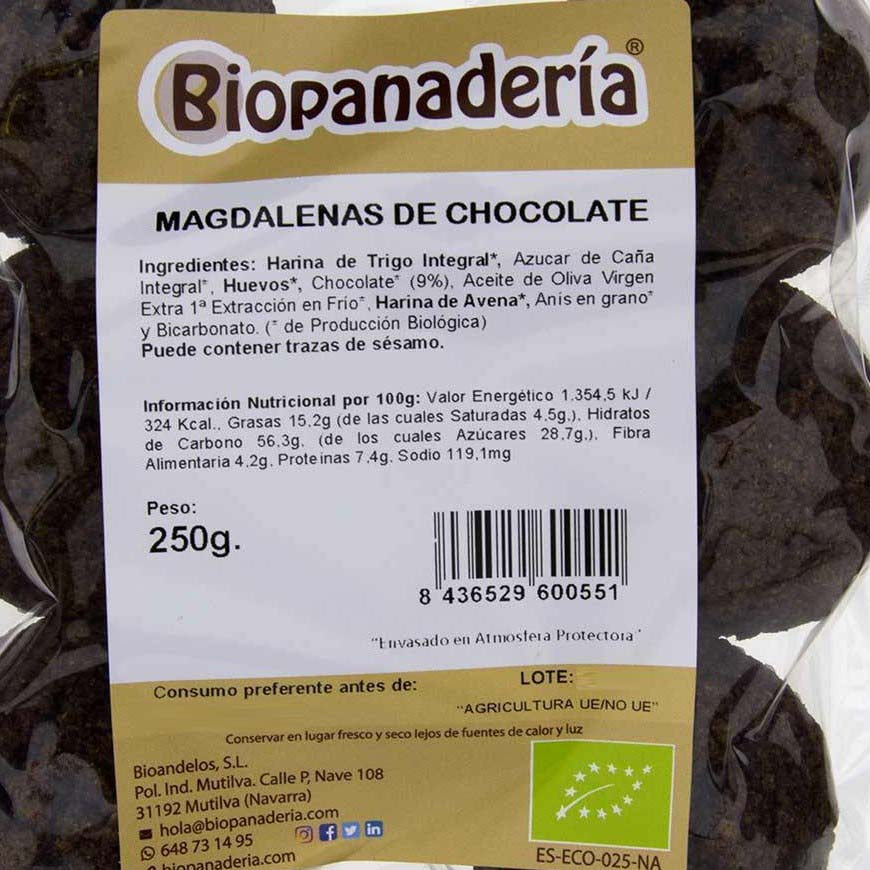 Magdalenas de Chocolate Ecológicas