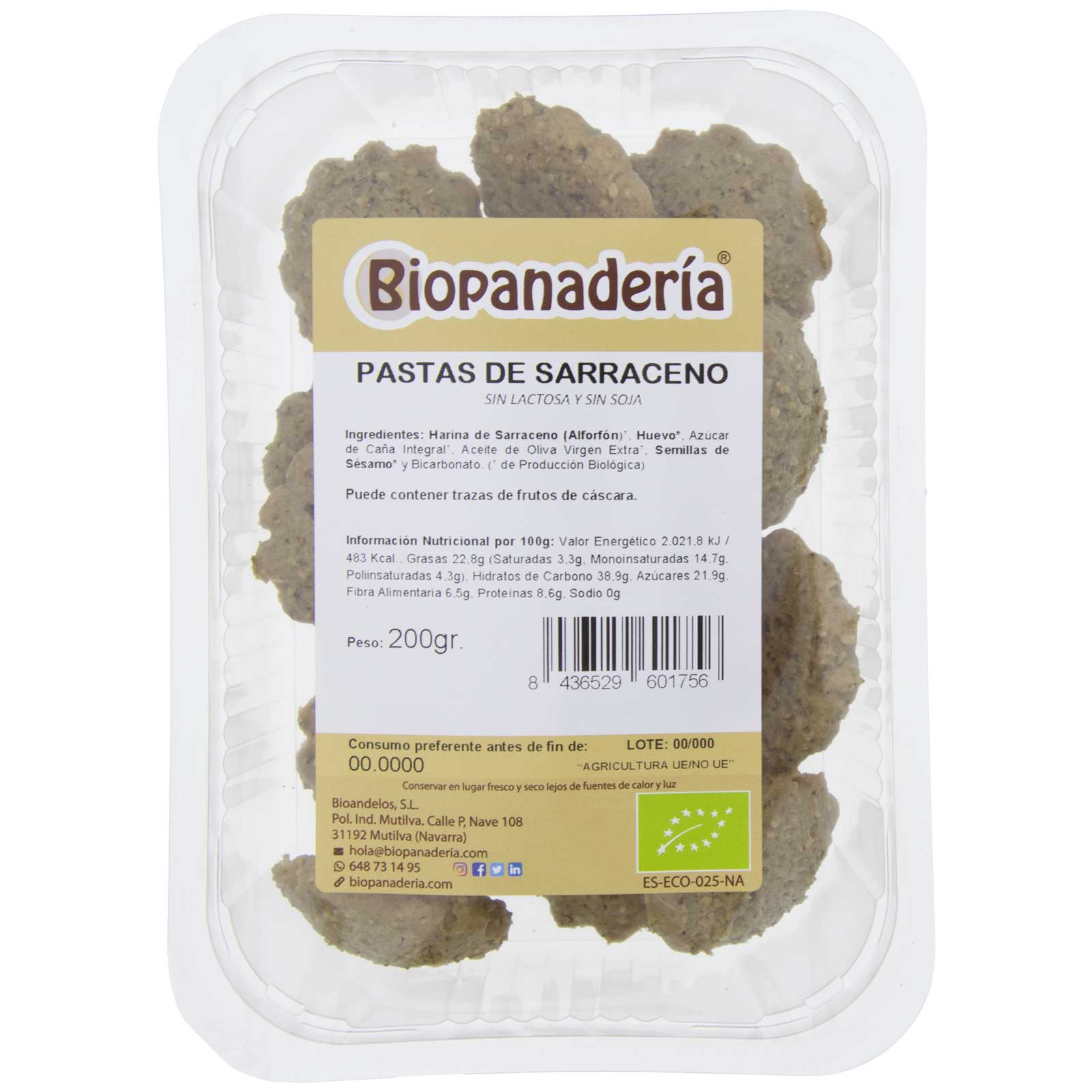 Pastas de Sarraceno (Alforfón) Galletas Ecológicas