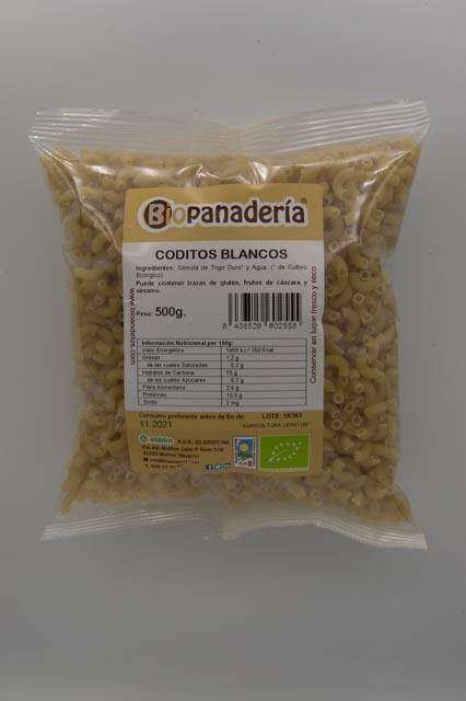 Coditos Blancos Ecológicos 500 g Pasta Bioandelos 