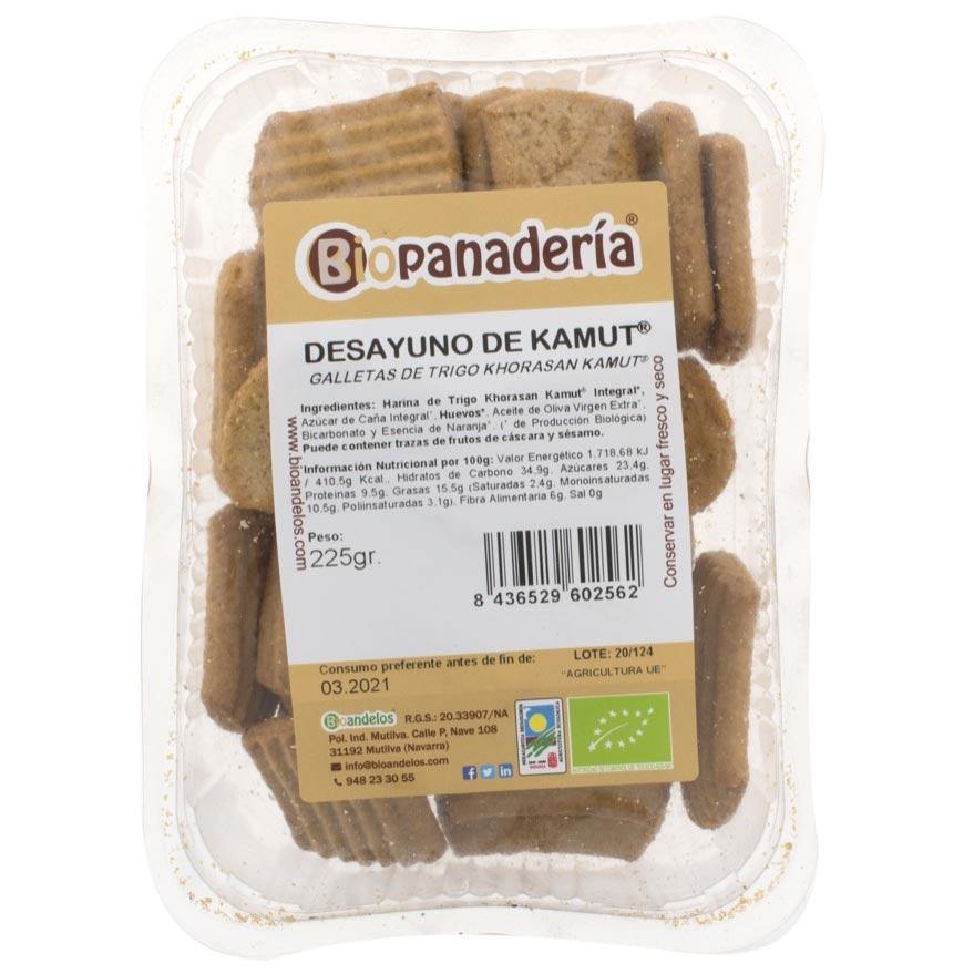 Desayunos de Trigo Khorasan Kamut® Integral Ecológicos de elaboración artesanal Galletas Bioandelos 